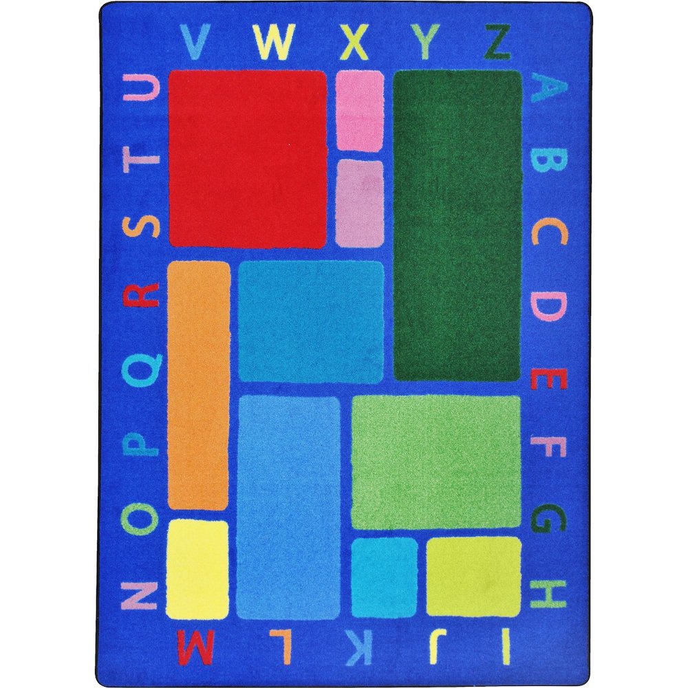 Kid Essentials Building Blocks 10'9" x 13'2" Area Rug in Color Multi. Picture 1