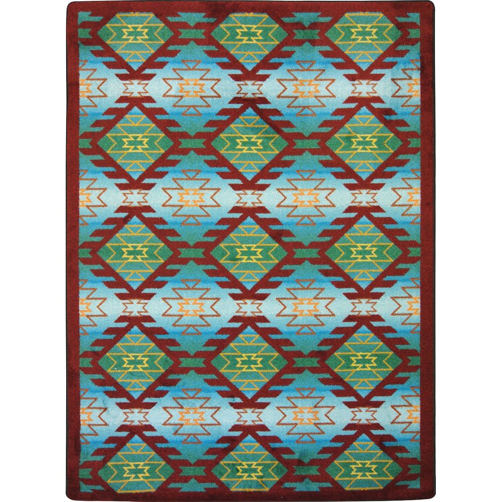 Kaleidoscope Canyon Ridge 10'9" x 13'2" Area Rug in Color Desert Turquoise. Picture 1