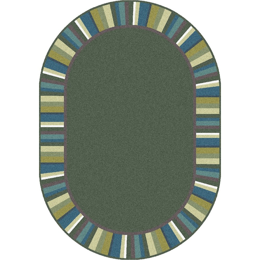 Kid Essentials Clean Green 10'9" x 13'2" Oval Area Rug in Color Soft. Picture 1