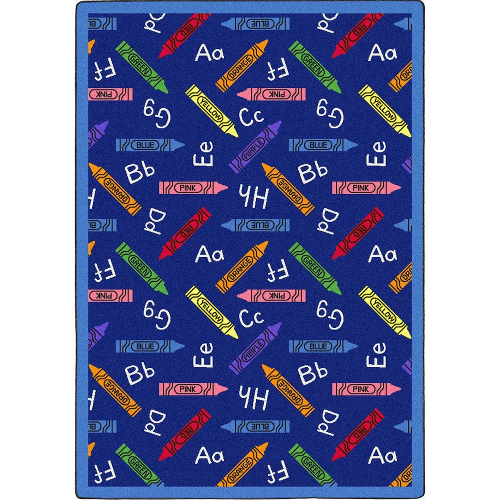 Playful Patterns Crayons 10'9" x 13'2" Area Rug in Color Blue. Picture 1