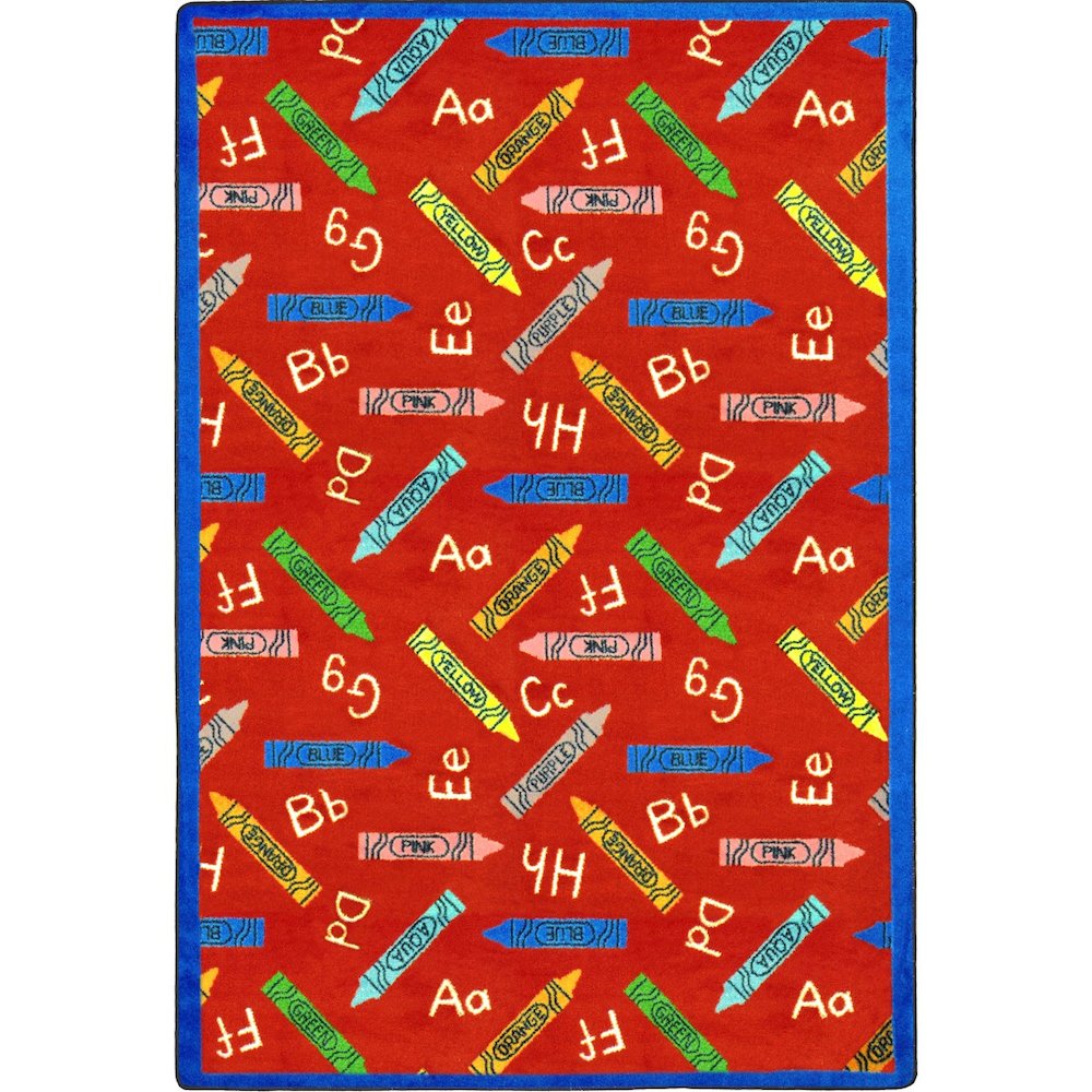 Playful Patterns Crayons 10'9" x 13'2" Area Rug in Color Red. Picture 1