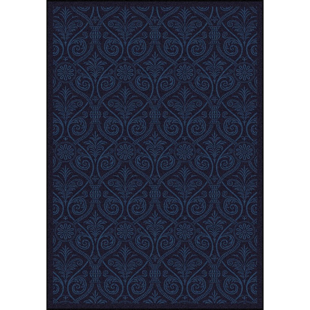 Any Day Matinee Damascus 10'9" x 13'2" Area Rug in Color Navy. Picture 1