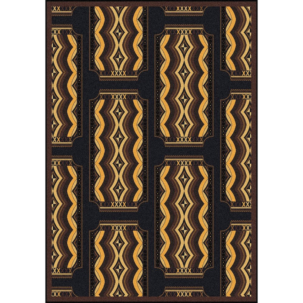 Any Day Matinee Deco Ticket 10'9" x 13'2" Area Rug in Color Brown. Picture 1
