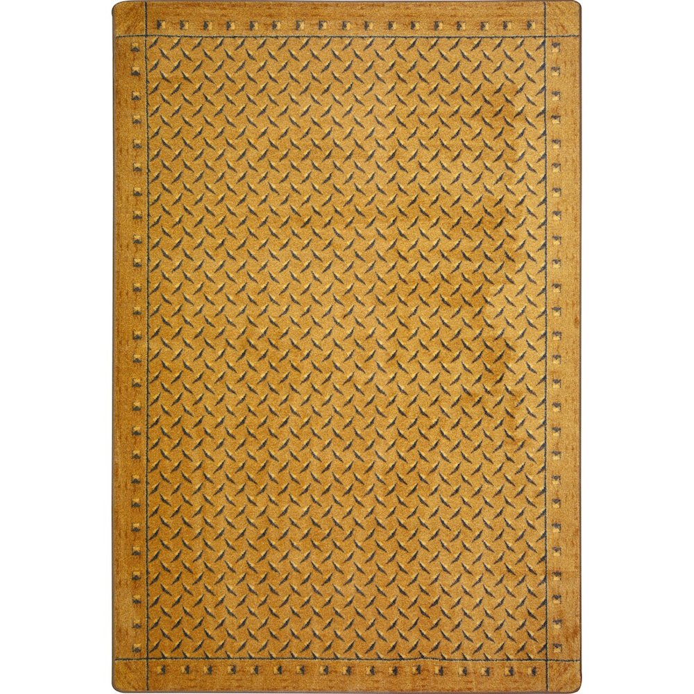 Kaleidoscope Diamond Plate 10'9" x 13'2" Area Rug in Color Gold. Picture 1
