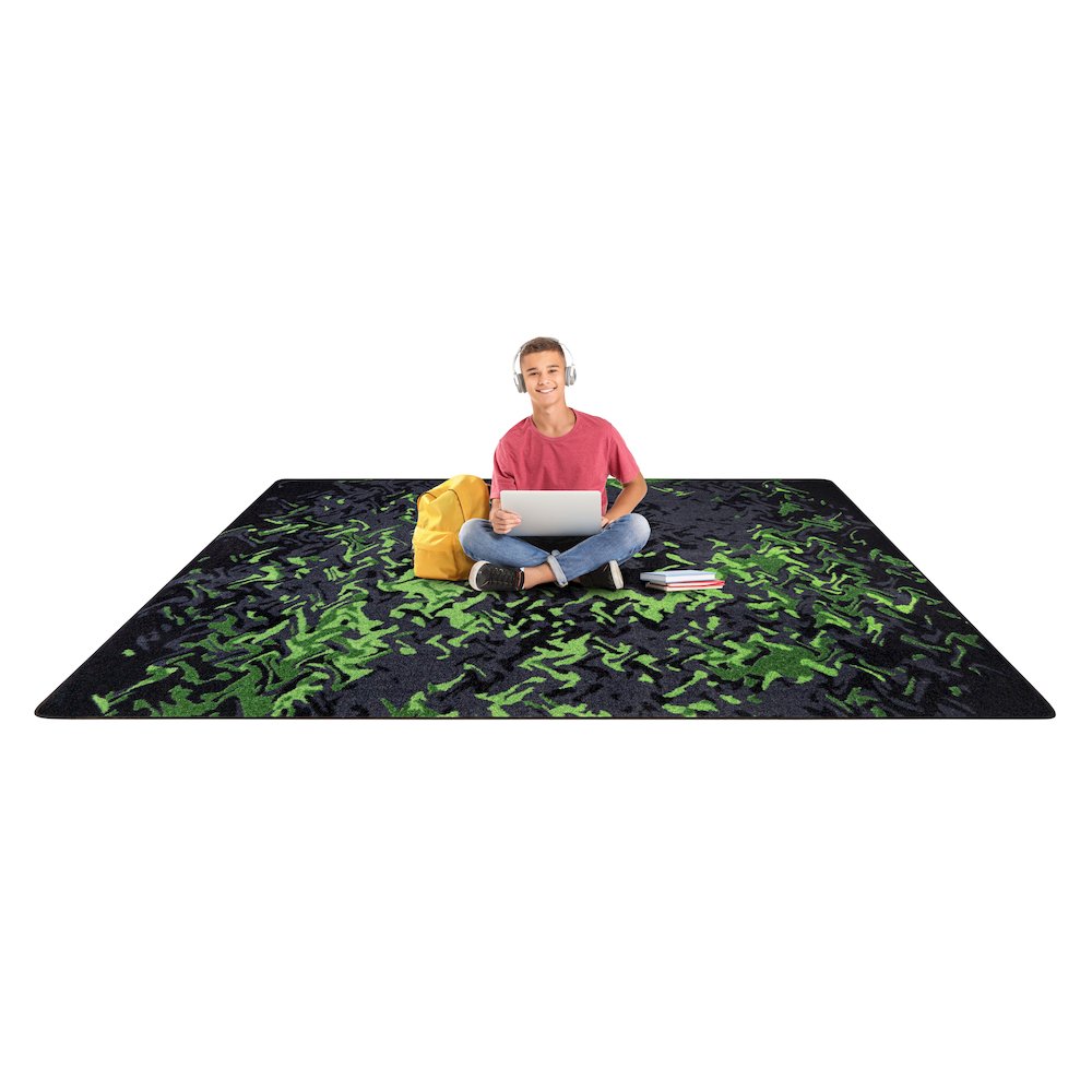 Kid Essentials Eruption 10'9" x 13'2" Area Rug in Color Emerald. Picture 4