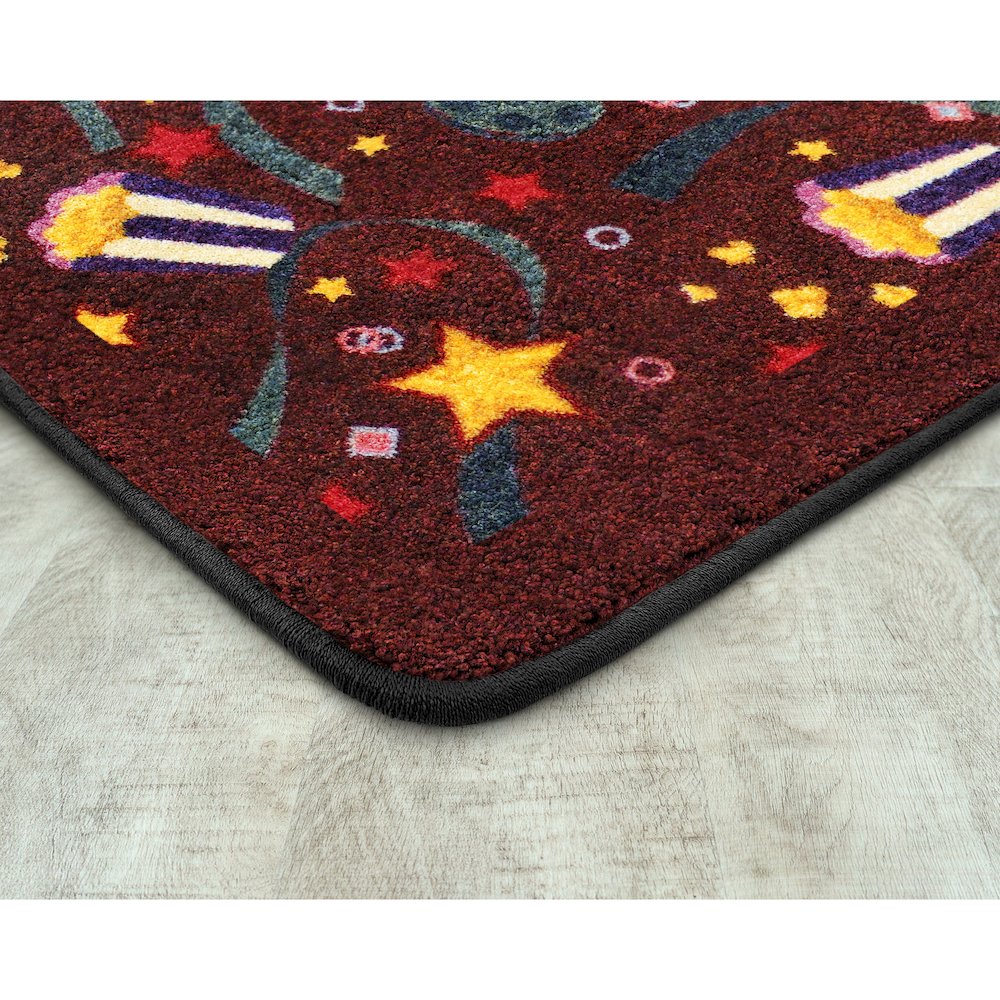 Any Day Matinee Feature Film 10'9" x 13'2" Area Rug in Color Burgundy. Picture 2
