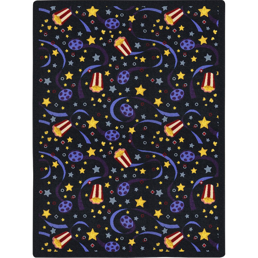 Any Day Matinee Feature Film 10'9" x 13'2" Area Rug in Color Charcoal. Picture 1