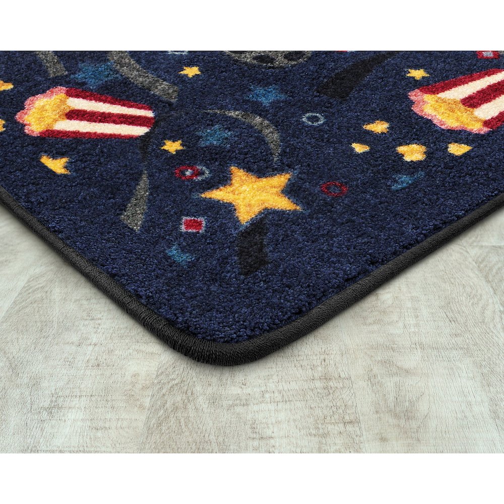 Any Day Matinee Feature Film 10'9" x 13'2" Area Rug in Color Navy. Picture 2