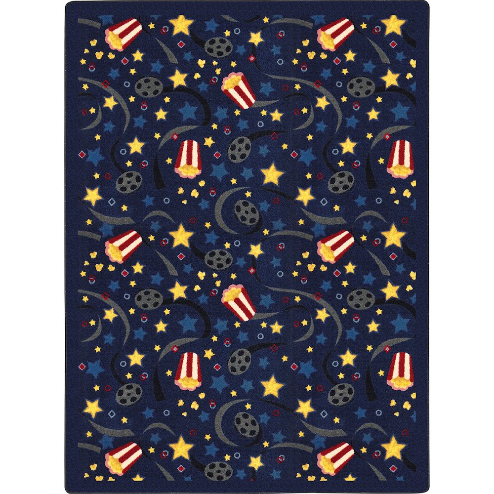 Any Day Matinee Feature Film 10'9" x 13'2" Area Rug in Color Navy. Picture 1