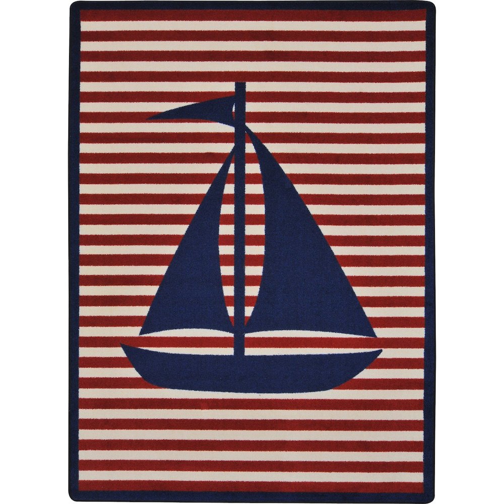 Kid Essentials Following Seas 10'9" x 13'2" Area Rug in Color Blue. Picture 1