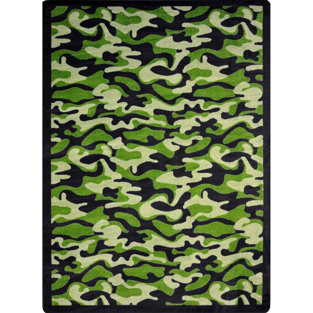 Kaleidoscope Funky Camo 10'9" x 13'2" Area Rug in Color Green. Picture 1