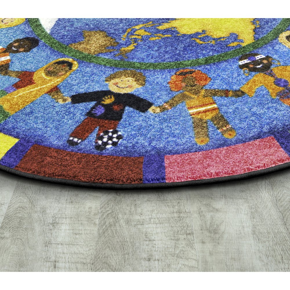Kid Essentials Hands Around the World 10'9" x 13'2" Oval Area Rug in Color Multi. Picture 2