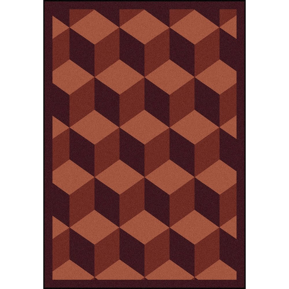 Kaleidoscope Highrise 10'9" x 13'2" Area Rug in Color Burgundy. Picture 1