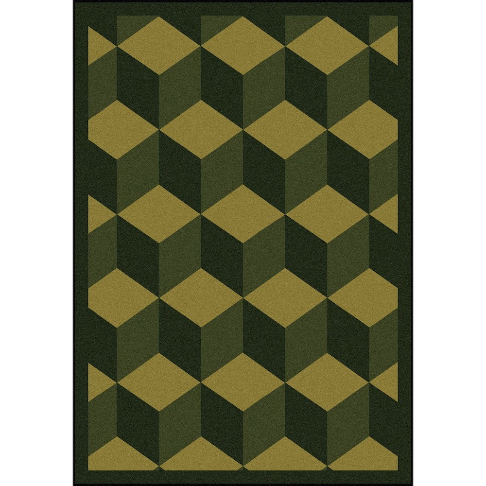 Kaleidoscope Highrise 10'9" x 13'2" Area Rug in Color Olive. Picture 1