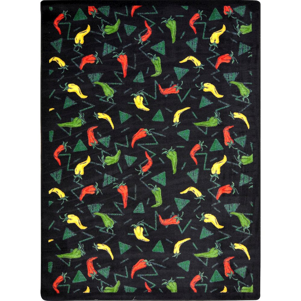 Kaleidoscope Jalapeno Fiesta 7'8" x 10'9" Area Rug in Color Onyx. Picture 1