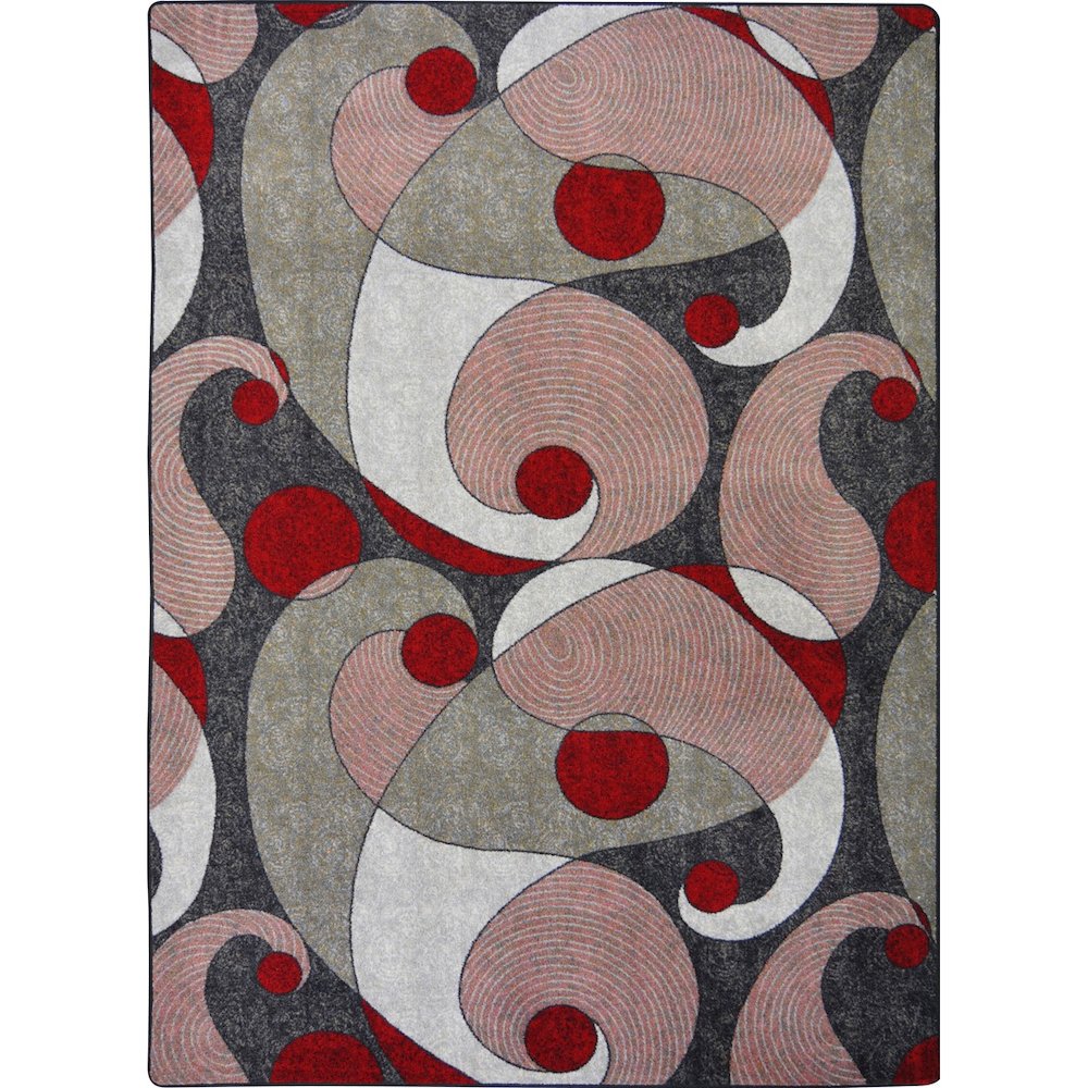 Kid Essentials Jazzy 10'9" x 13'2" Area Rug in Color Red/Gray. Picture 1