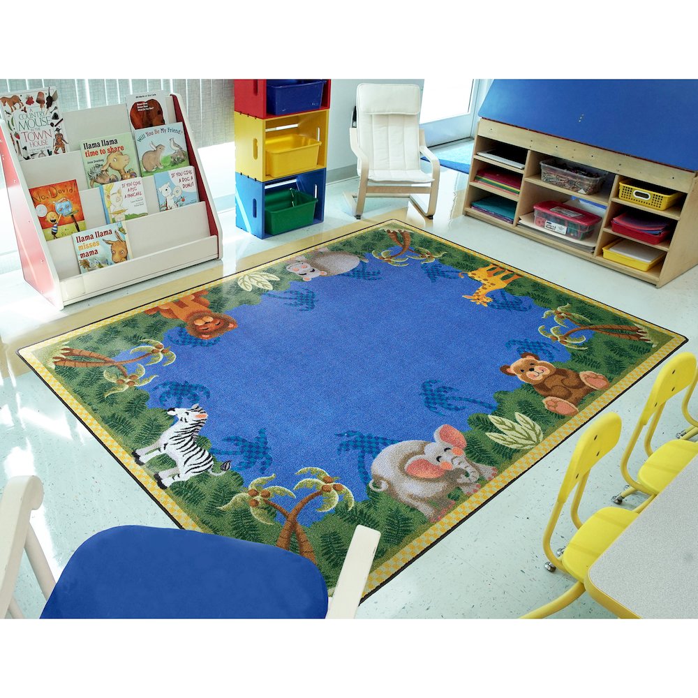 Kid Essentials Jungle Friends 10'9" x 13'2" Area Rug in Color Multi. Picture 3