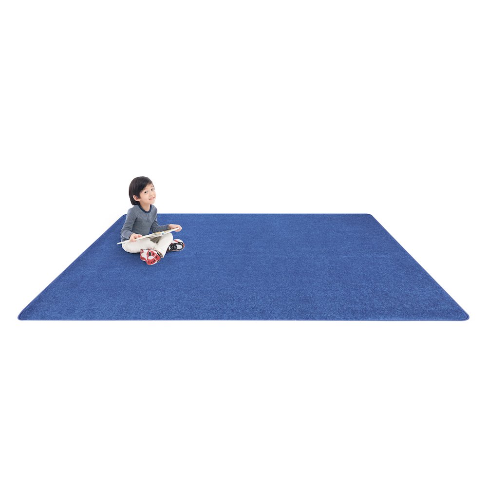 Kid Essentials Just Kidding 12' x 7'6" Area Rug in Color Cobalt Blue. Picture 2