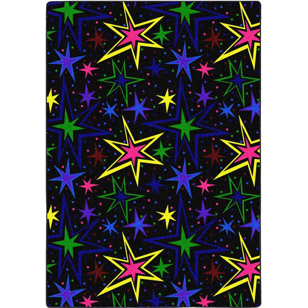 Neon Lights Kapow 12' x 6' Area Rug in Color Fluorescent. Picture 1