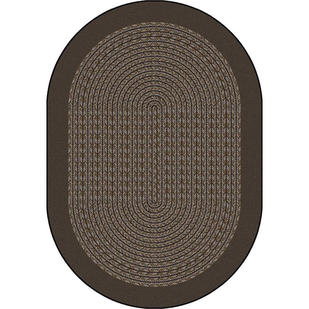 Kid Essentials Like Home 10'9" x 13'2" Oval Area Rug in Color Chocolate. Picture 1