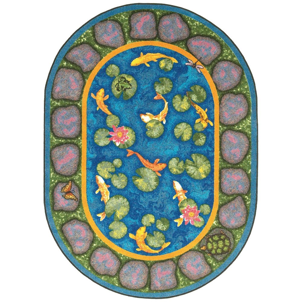 Kid Essentials Maria's Garden 10'9" x 13'2" Oval Area Rug in Color Multi. Picture 1