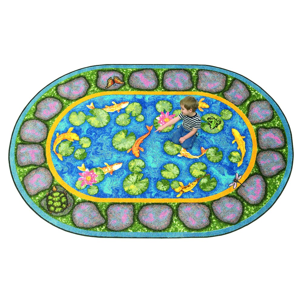 Kid Essentials Maria's Garden 10'9" x 13'2" Oval Area Rug in Color Multi. Picture 2