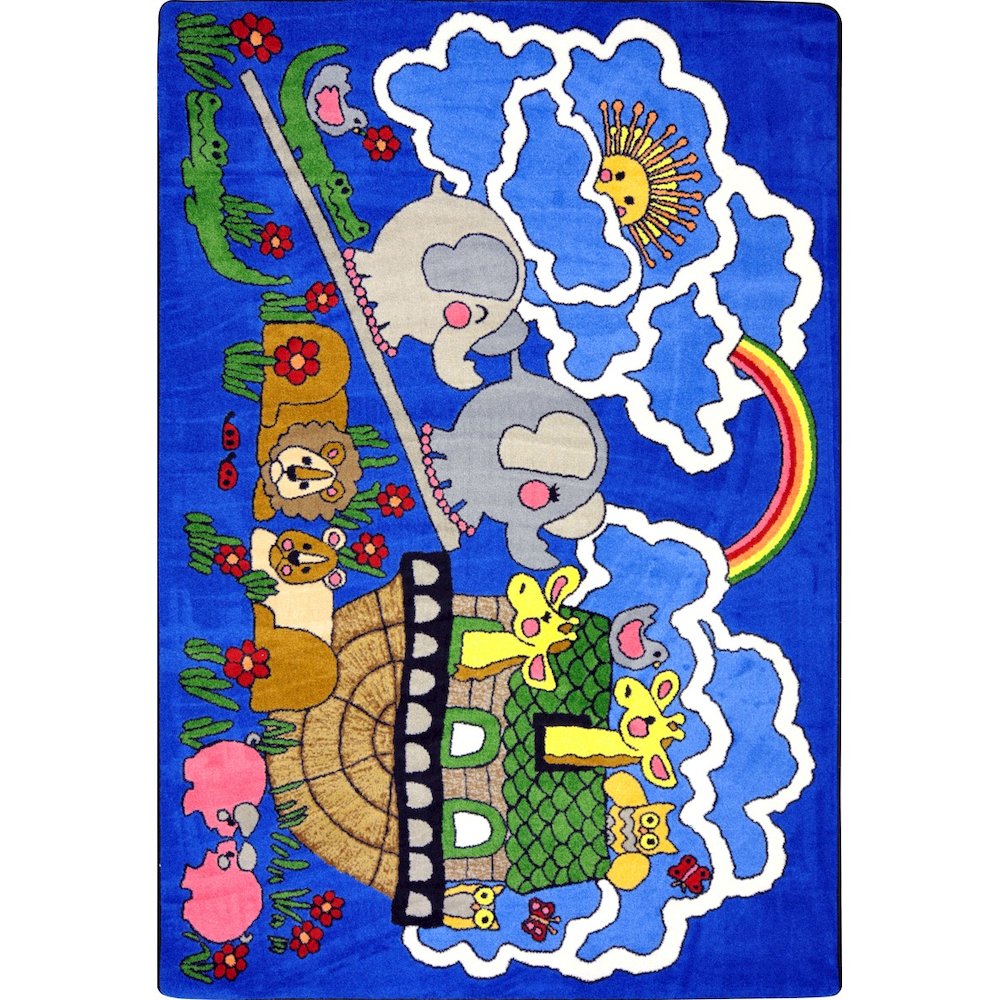 Kid Essentials Noah's Ark 10'9" x 13'2" Area Rug in Color Multi. Picture 1