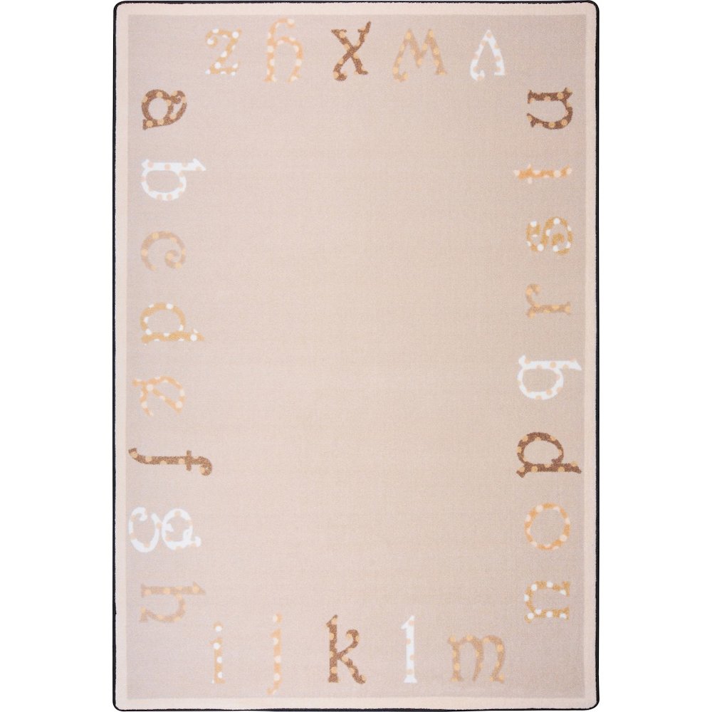 Kid Essentials Polka Dot ABC's 10'9" x 13'2" Area Rug in Color Beige. Picture 1