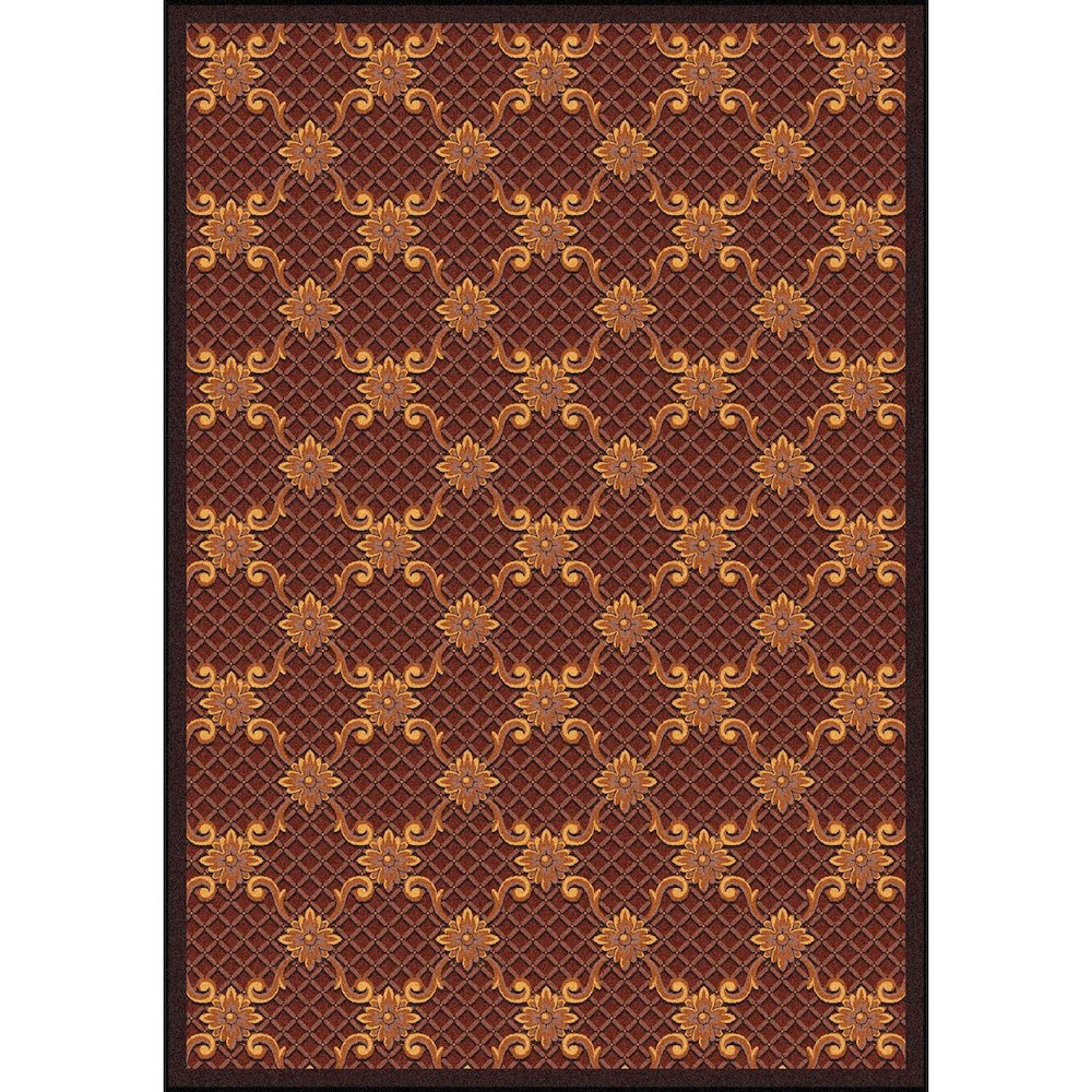 Any Day Matinee Queen Anne 10'9" x 13'2" Area Rug in Color Burgundy. Picture 1