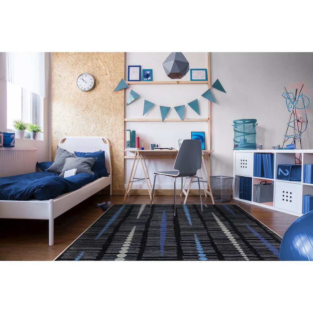 Kid Essentials Recoil 10'9" x 13'2" Area Rug in Color Sapphire. Picture 3