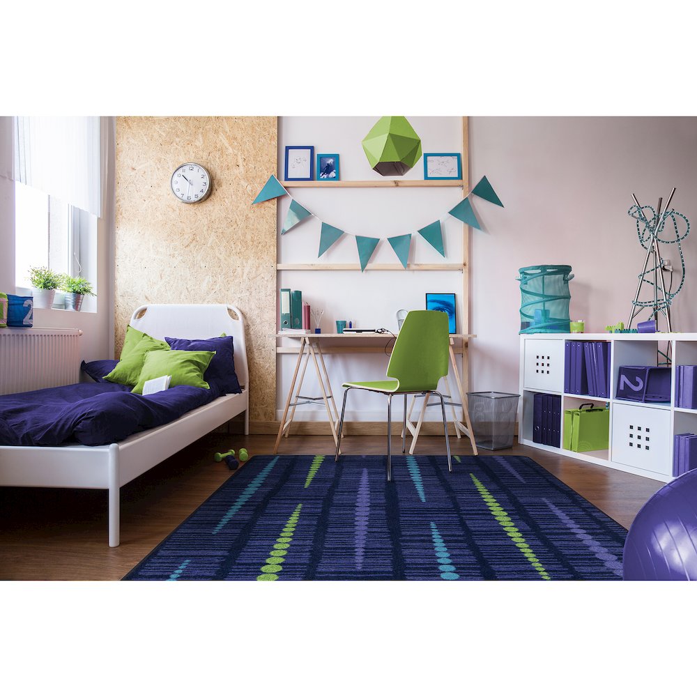 Kid Essentials Recoil 10'9" x 13'2" Area Rug in Color Violet. Picture 3
