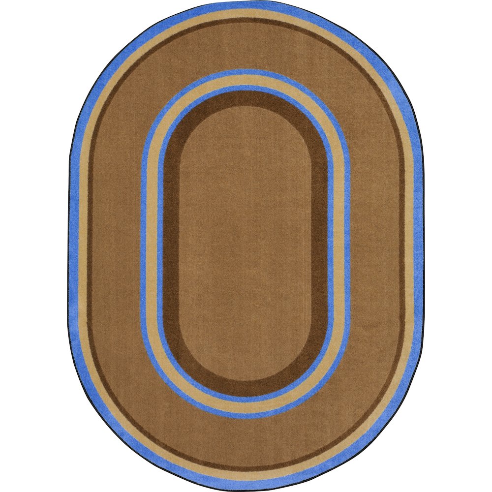 Kid Essentials Ripples 10'9" x 13'2" Oval Area Rug in Color Chocolate. Picture 1