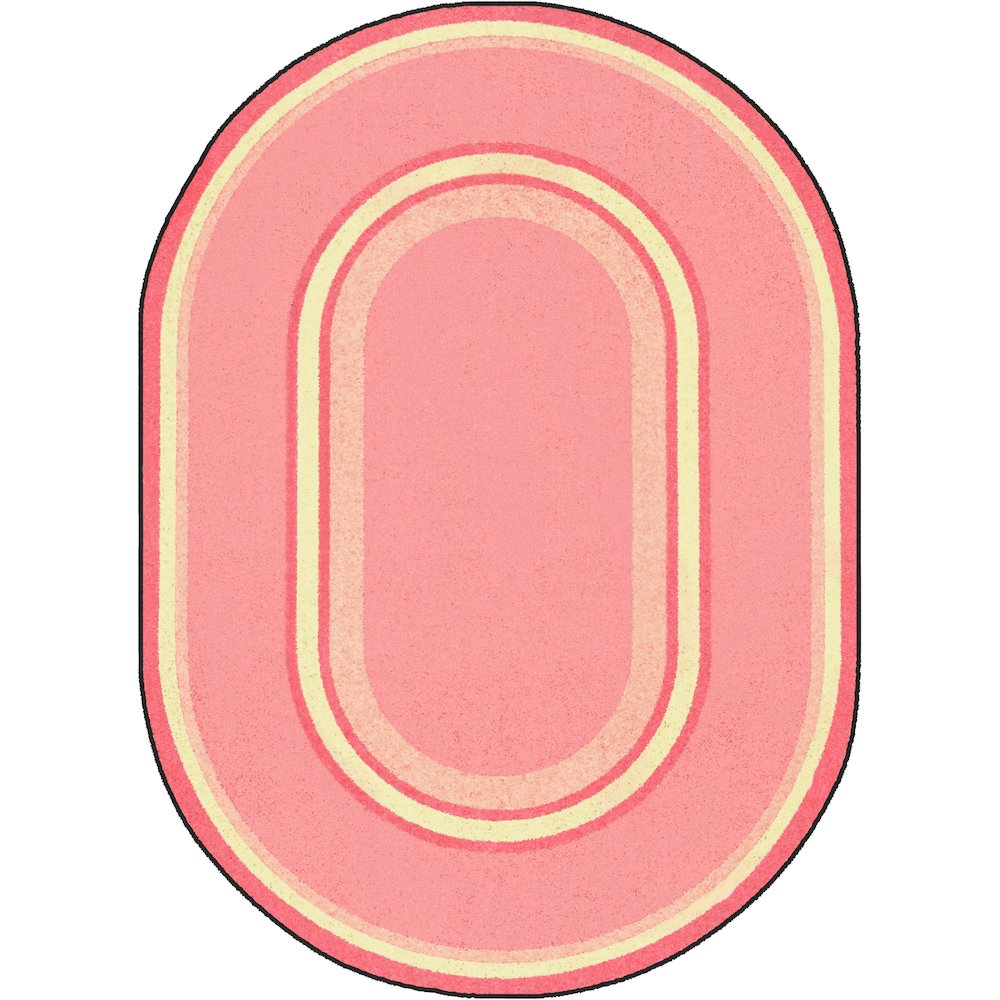 Kid Essentials Ripples 10'9" x 13'2" Oval Area Rug in Color Pretty Pink. Picture 1