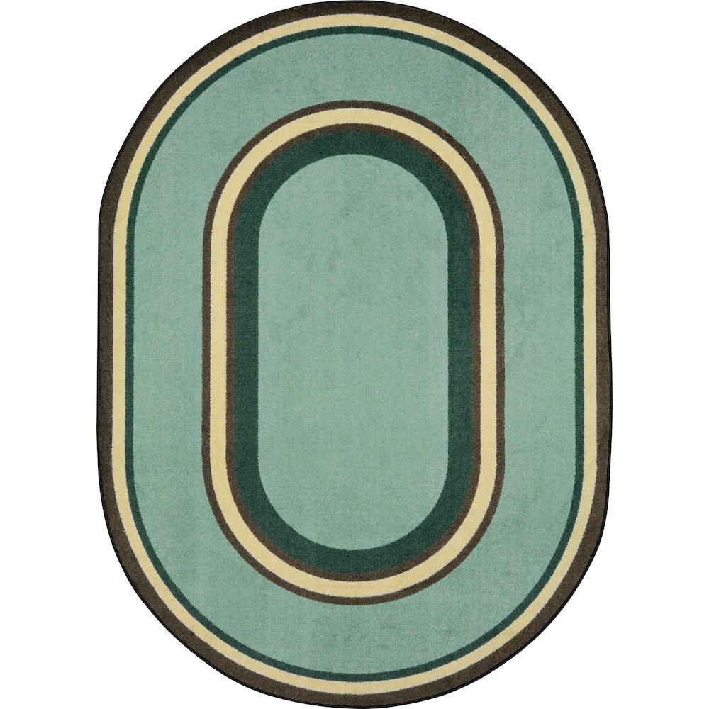 Kid Essentials Ripples 10'9" x 13'2" Oval Area Rug in Color Woodland. Picture 1