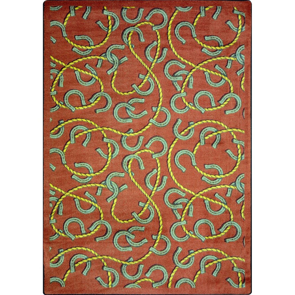 Kaleidoscope Rodeo 10'9" x 13'2" Area Rug in Color Burgundy. Picture 1