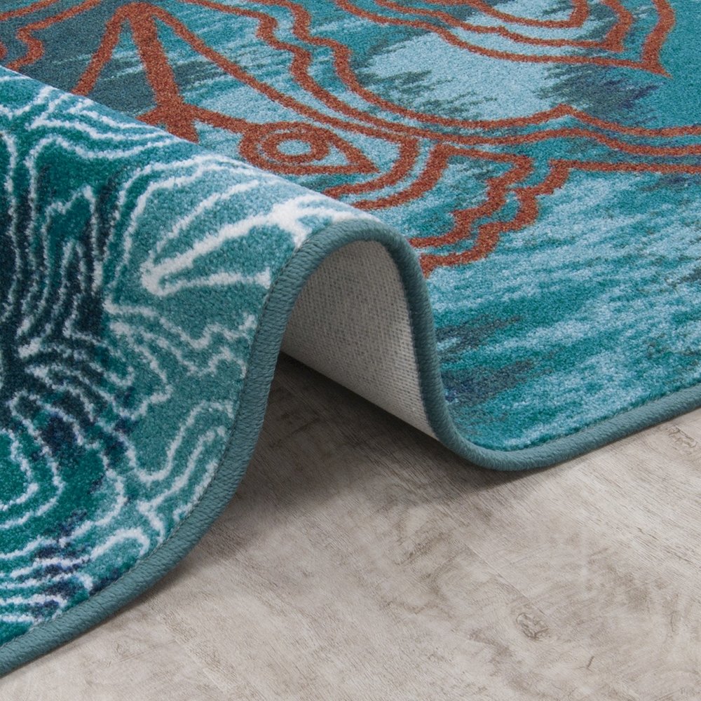First Take Romani 10'9" x 13'2" Area Rug in Color Riviera. Picture 2