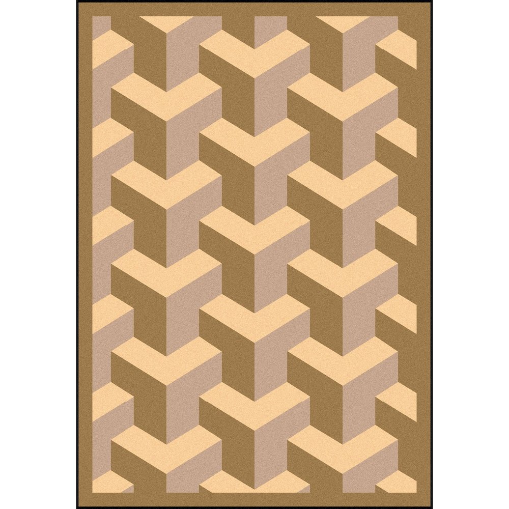 Kaleidoscope Rooftop 10'9" x 13'2" Area Rug in Color Beige. Picture 1