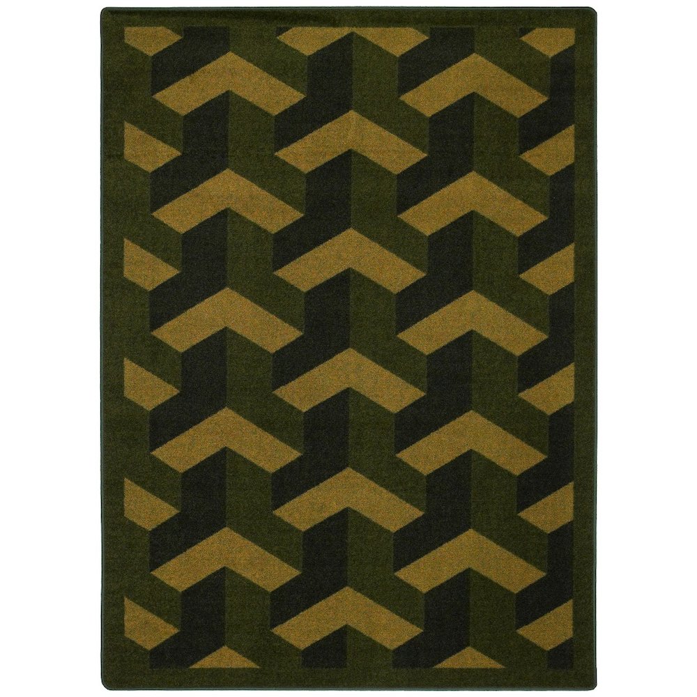 Kaleidoscope Rooftop 10'9" x 13'2" Area Rug in Color Olive. Picture 1