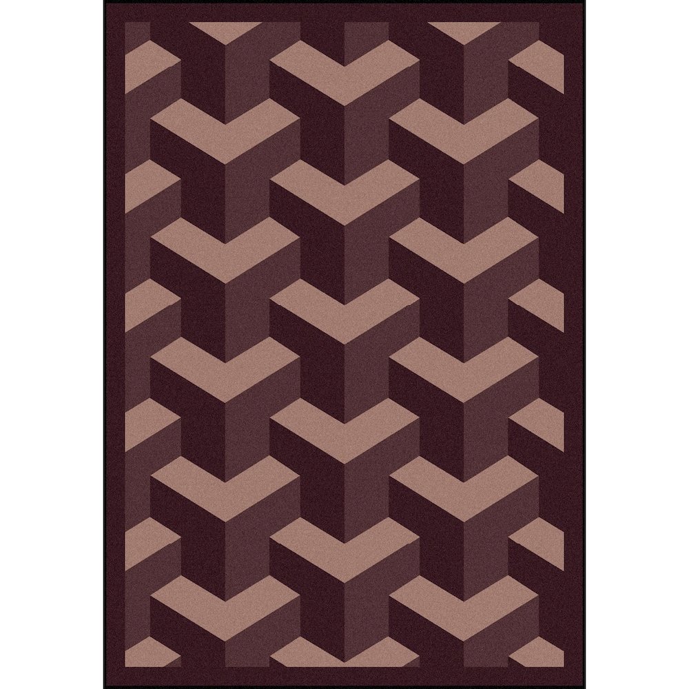 Kaleidoscope Rooftop 10'9" x 13'2" Area Rug in Color Plum. Picture 1