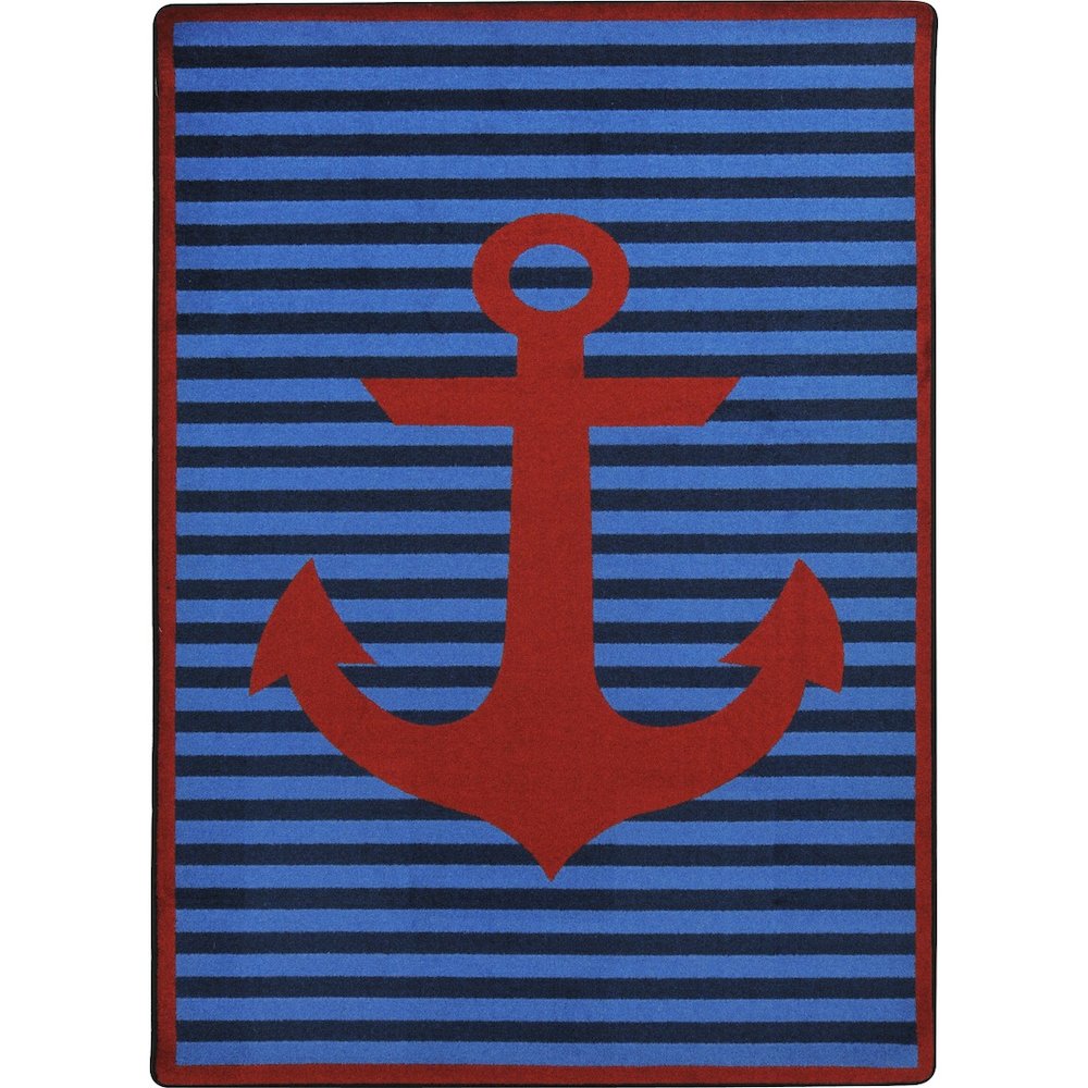 Kid Essentials Safe Mooring 10'9" x 13'2" Area Rug in Color Red. Picture 1