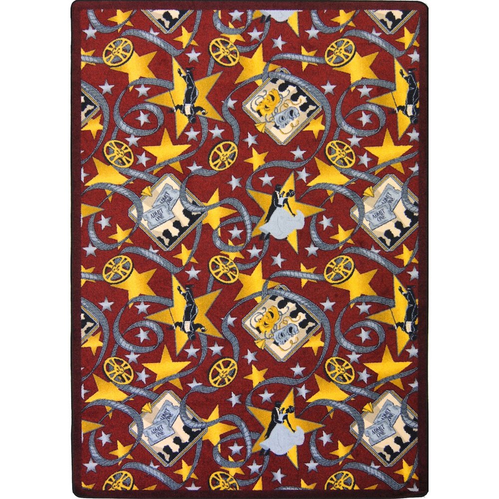Any Day Matinee Silver Screen 10'9" x 13'2" Area Rug in Color Burgundy. Picture 1