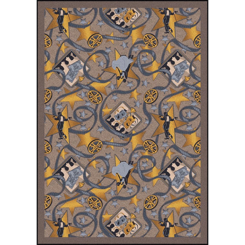 Any Day Matinee Silver Screen 10'9" x 13'2" Area Rug in Color Taupe. Picture 1