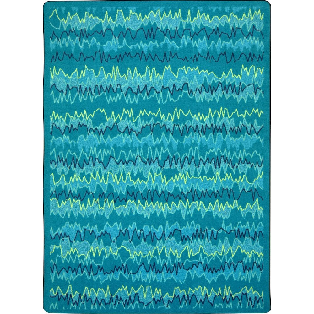Kid Essentials Static Electricity 10'9" x 13'2" Area Rug in Color Teal. Picture 1