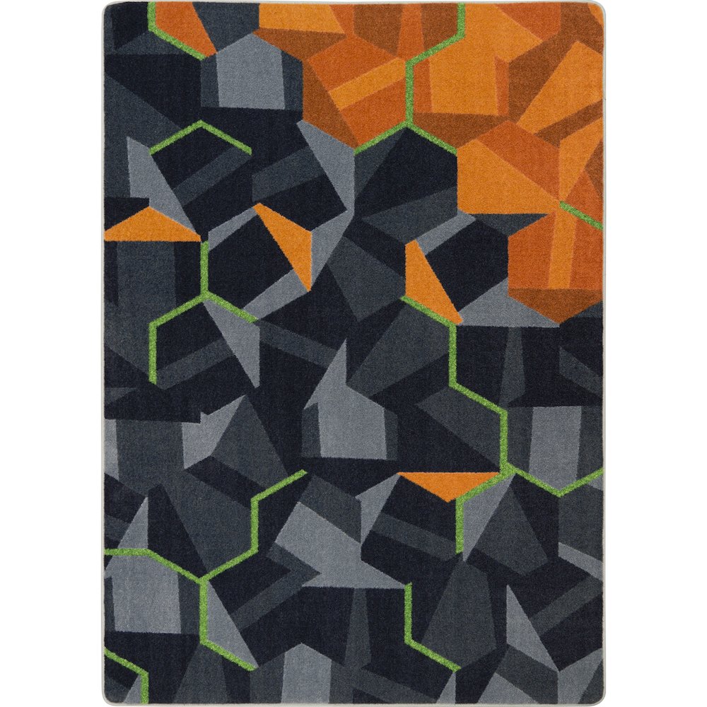 Kid Essentials Stealth 3'10" x 5'4" Area Rug in Color Tangerine. Picture 1