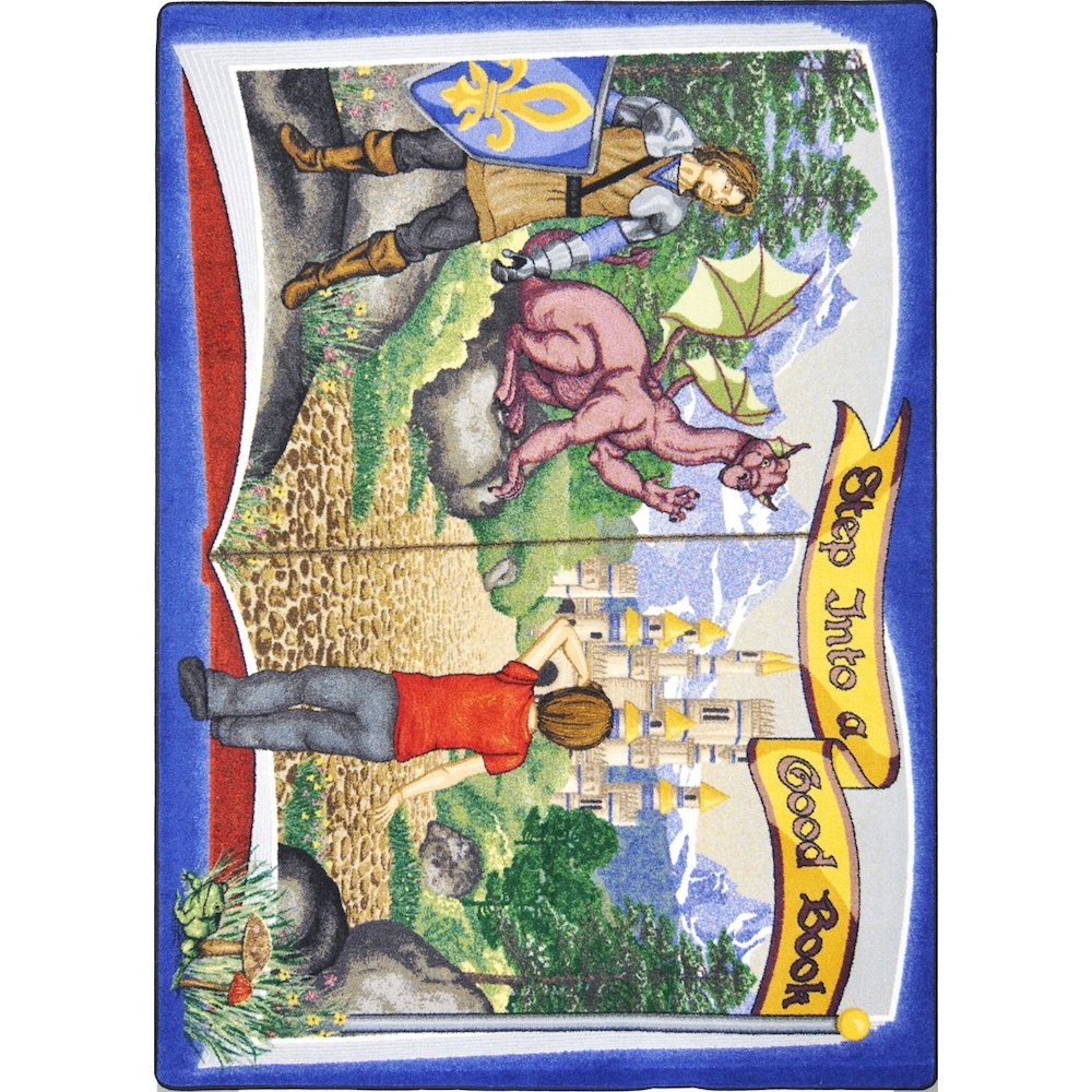 Kid Essentials Step Into A Good Book 10'9" x 13'2" Area Rug in Color Multi. Picture 1