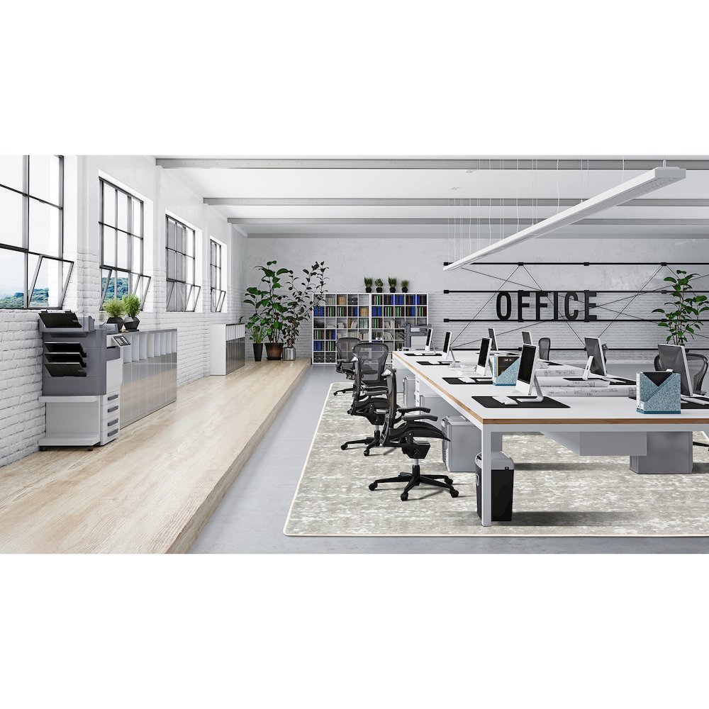 WorkSpace Stretched Thin 10'9" x 13'2" Area Rug in Color Dove. Picture 3