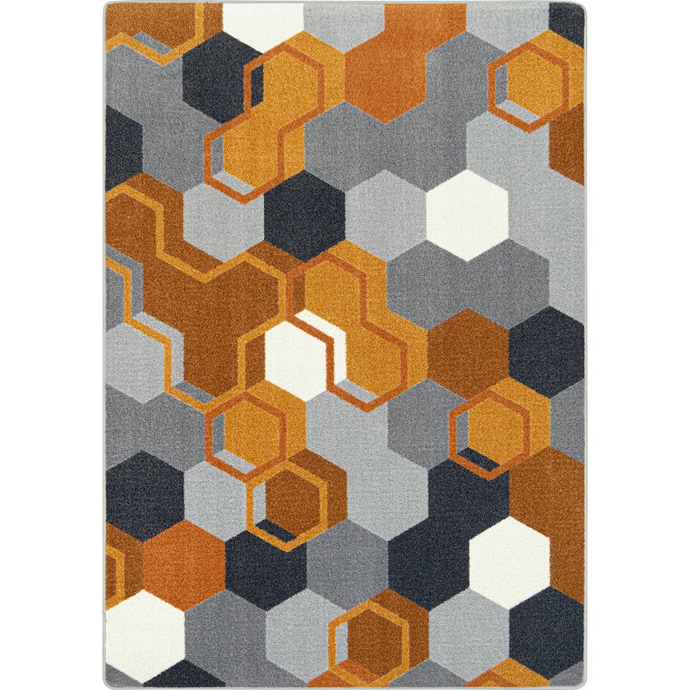 Kid Essentials Team Up 3'10" x 5'4" Area Rug in Color Orange. Picture 1