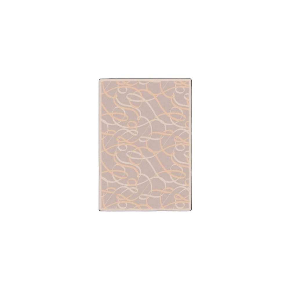 Playful Patterns Ribbons 10'9" x 13'2" Area Rug in Color Beige. Picture 1