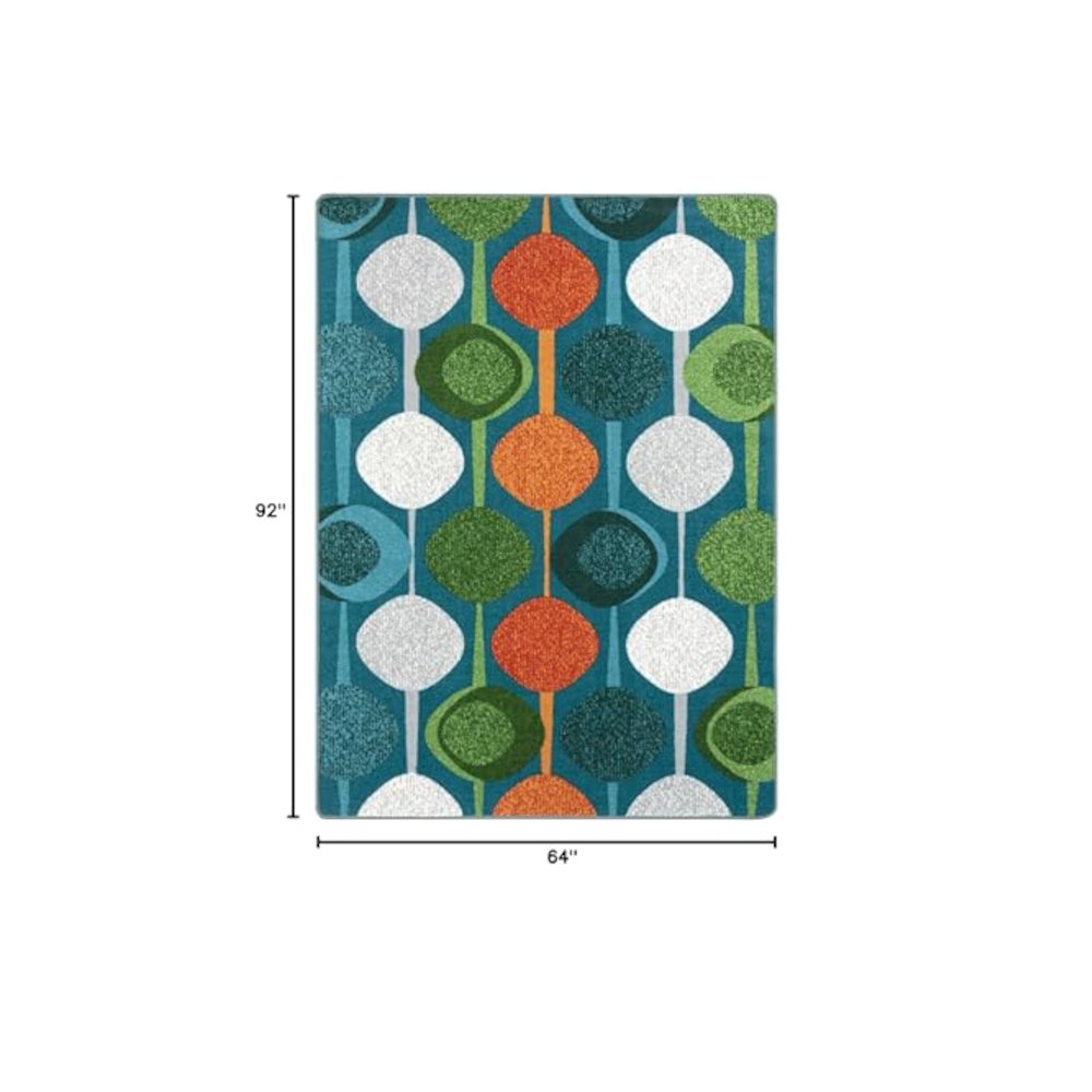 Kid Essentials String Along 5'4" x 7'8" Area Rug in Color Citrus. Picture 2
