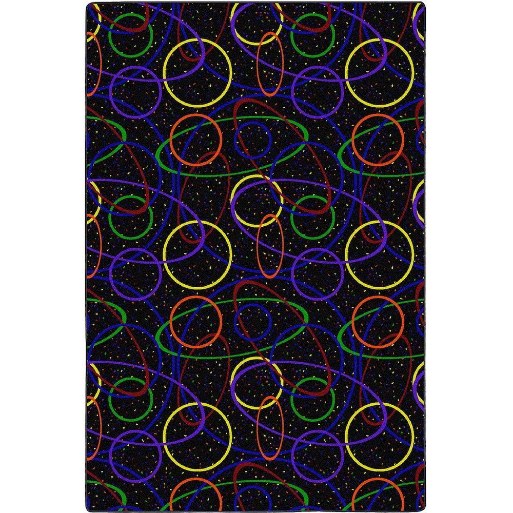 Neon Lights Looped 12' x 7'6" Area Rug in Color Fluorescent. Picture 1